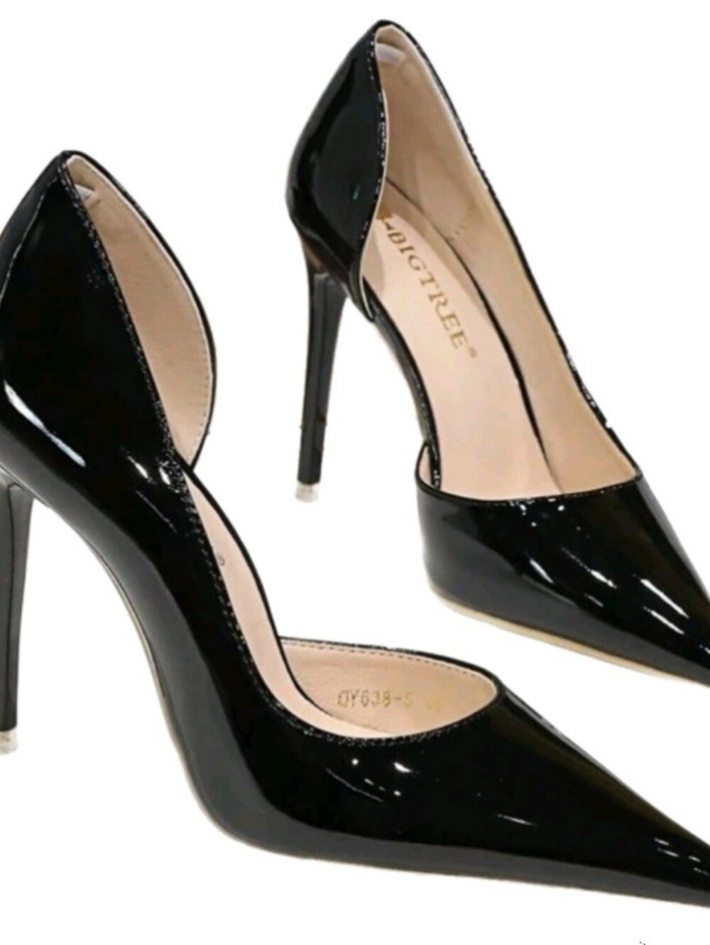 NWOT Black Patent Leather D'Orsay Stiletto Heels